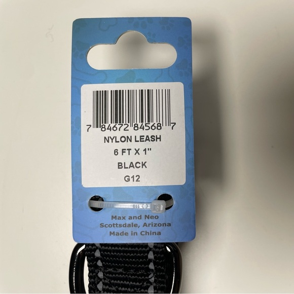 NEW 6 FT x 1" Wide Nylon Reflective Dog Leash Black - Picture 2 of 9